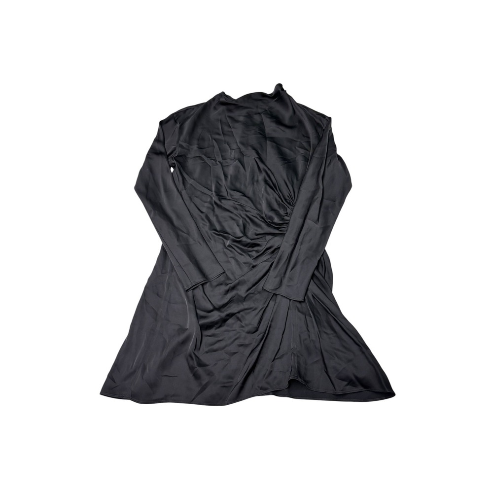 A.L.C. Black Georgia Satin Mini Dress Long Sleeve Viscose Womens Size 4